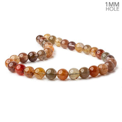 11-11.5mm Multi Rutilated Quartz plain round large hole beads 15.5 inch 34 pieces AA (ONLINE ORDER ONLY)