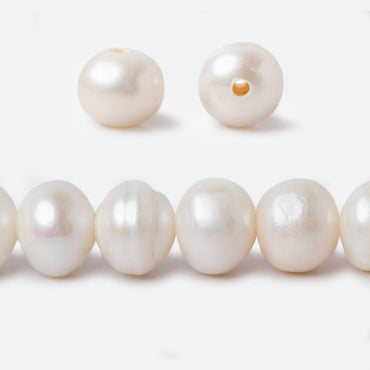 11-11.5mm Off White Ringed Baroque Large Hole pearls 8 inch 20 pieces (ONLINE ORDER ONLY)