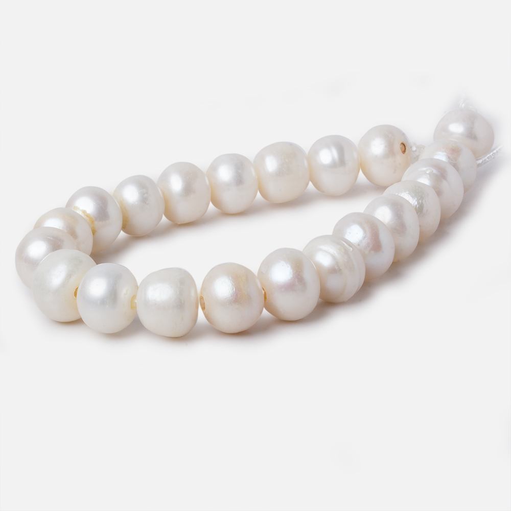 11-11.5mm Off White Ringed Baroque Large Hole pearls 8 inch 20 pieces (ONLINE ORDER ONLY)