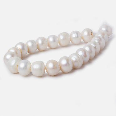 11-11.5mm Off White Ringed Baroque Large Hole pearls 8 inch 20 pieces (ONLINE ORDER ONLY)