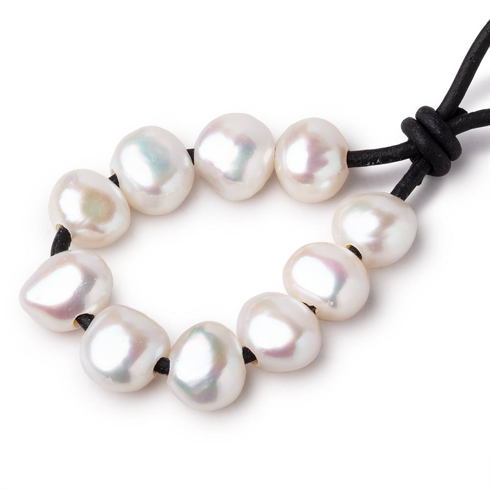 11-12.5mm Cream Large Hole Baroque Pearls Set of 10 (ONLINE ORDER ONLY)