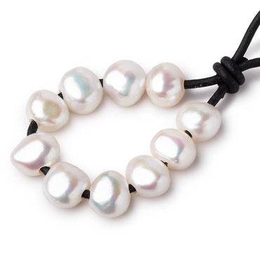 11-12.5mm Cream Large Hole Baroque Pearls Set of 10 (ONLINE ORDER ONLY)