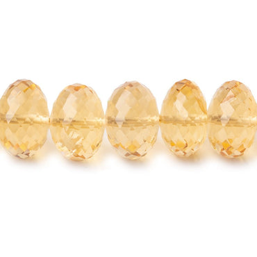 9-11mm Citrine Faceted Rondelle Beads 16 inch 58 pieces AAA (ONLINE ORDER ONLY)