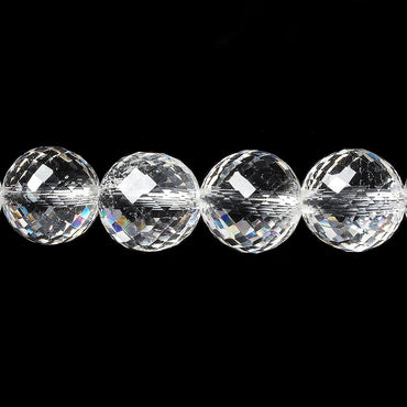 10mm Crystal Quartz faceted round beads 16 inch 42 pieces AAA (ONLINE ORDER ONLY)