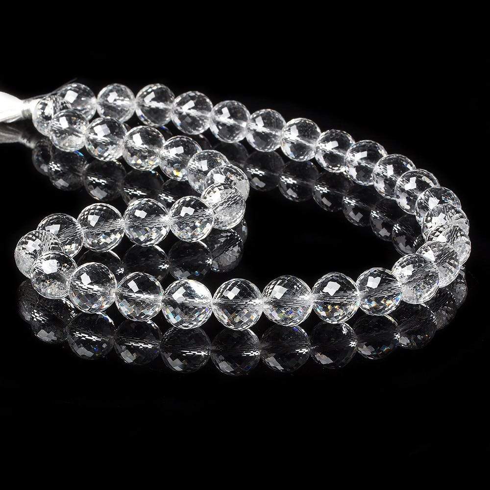 10mm Crystal Quartz faceted round beads 16 inch 42 pieces AAA (ONLINE ORDER ONLY)