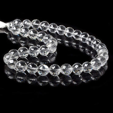 10mm Crystal Quartz faceted round beads 16 inch 42 pieces AAA (ONLINE ORDER ONLY)