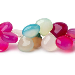 11-12mm Multi Color Chalcedony Plain Heart Beads 7.25 inch 39 pieces (ONLINE ORDER ONLY)