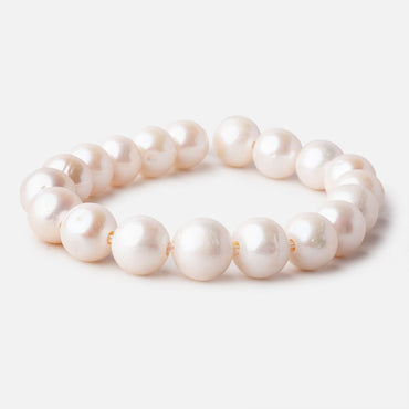 11-12mm Off White Off Round Large Hole pearls 8 inch 17 pieces AA (ONLINE ORDER ONLY)