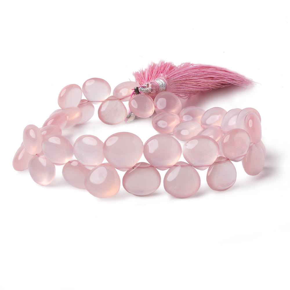 11-12mm Rose Quartz plain heart beads 8.5 inch 36 pieces (ONLINE ORDER ONLY)