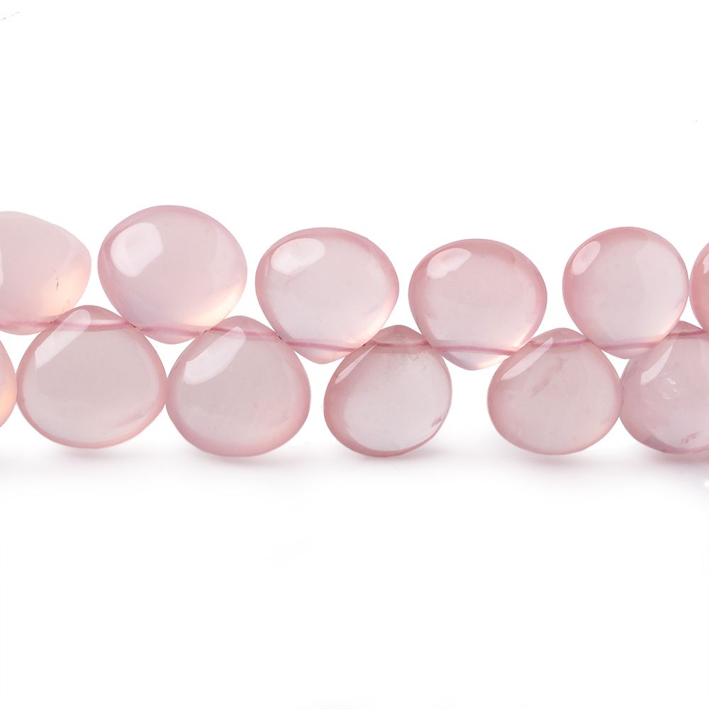 11-12mm Rose Quartz plain heart beads 8.5 inch 36 pieces (ONLINE ORDER ONLY)