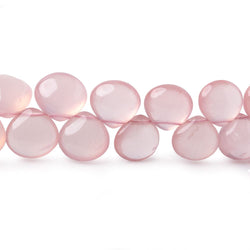 11-12mm Rose Quartz plain heart beads 8.5 inch 36 pieces (ONLINE ORDER ONLY)