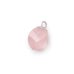 11-12mm Silver Leafed Rose Quartz Twist Focal Pendant 1 piece (ONLINE ORDER ONLY)
