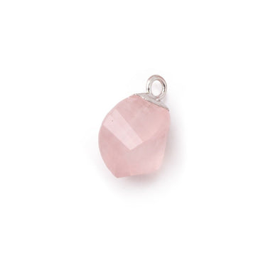 11-12mm Silver Leafed Rose Quartz Twist Focal Pendant 1 piece (ONLINE ORDER ONLY)
