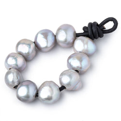 11-12mm Silver Lilac Large Hole Baroque Pearls Set of 10 (ONLINE ORDER ONLY)