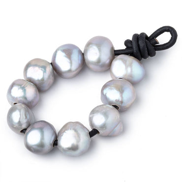 11-12mm Silver Lilac Large Hole Baroque Pearls Set of 10 (ONLINE ORDER ONLY)
