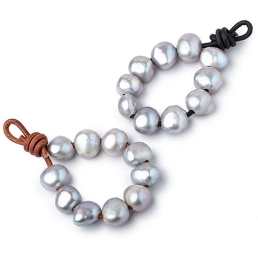 11-12mm Silver Lilac Large Hole Baroque Pearls Set of 10 (ONLINE ORDER ONLY)