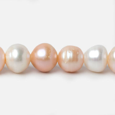 11-12mm Tri-Color Ringed Baroque Large Hole pearls 8 inch 19 pieces (ONLINE ORDER ONLY)