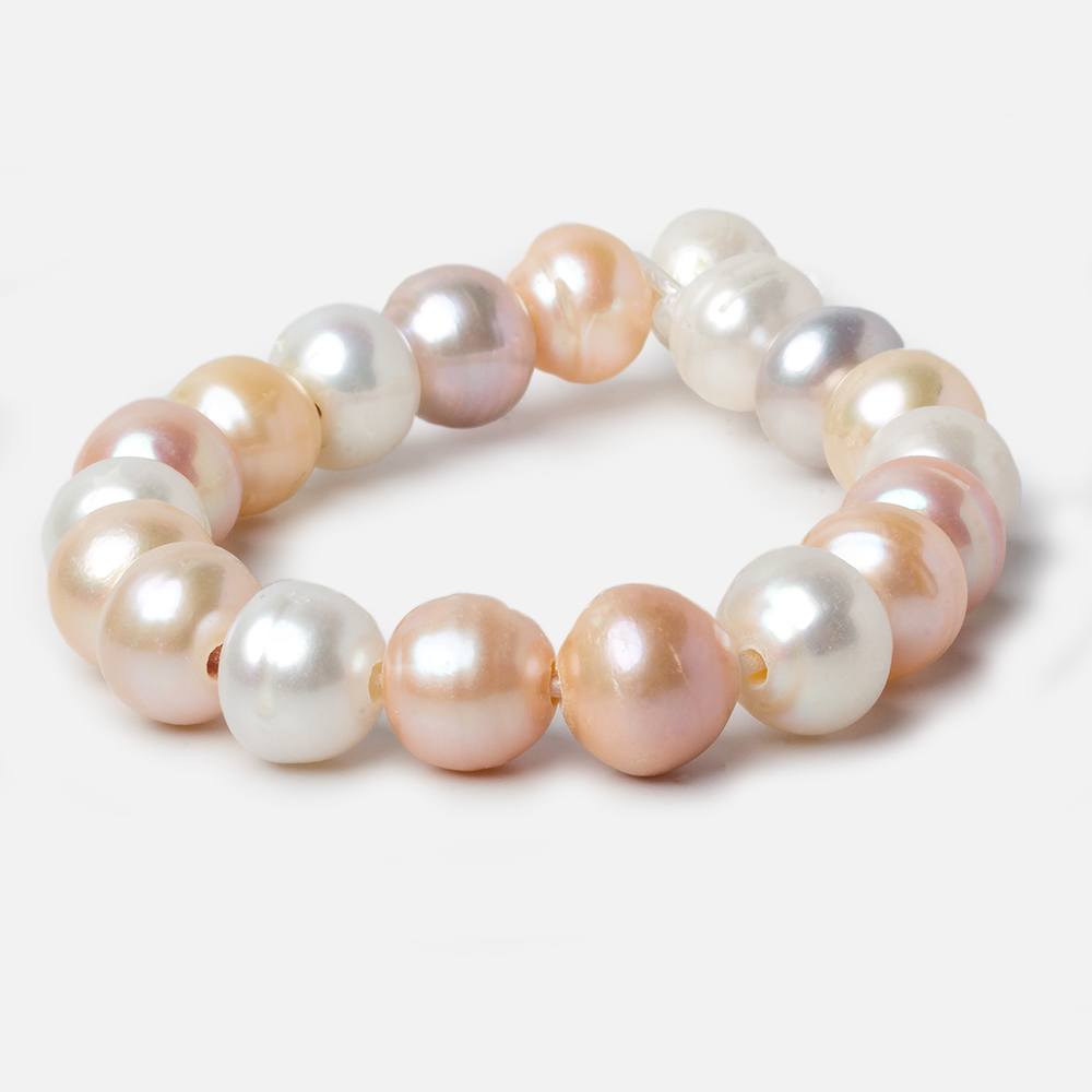 11-12mm Tri-Color Ringed Baroque Large Hole pearls 8 inch 19 pieces (ONLINE ORDER ONLY)