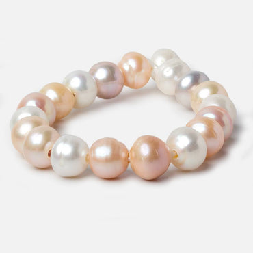 11-12mm Tri-Color Ringed Baroque Large Hole pearls 8 inch 19 pieces (ONLINE ORDER ONLY)
