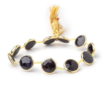 11-12mm Vermeil Bezel Sugilite Faceted Coins 6.5 inch 10 Beads (ONLINE ORDER ONLY)