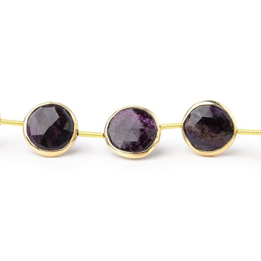 11-12mm Vermeil Bezel Sugilite Faceted Coins 6.5 inch 10 Beads (ONLINE ORDER ONLY)