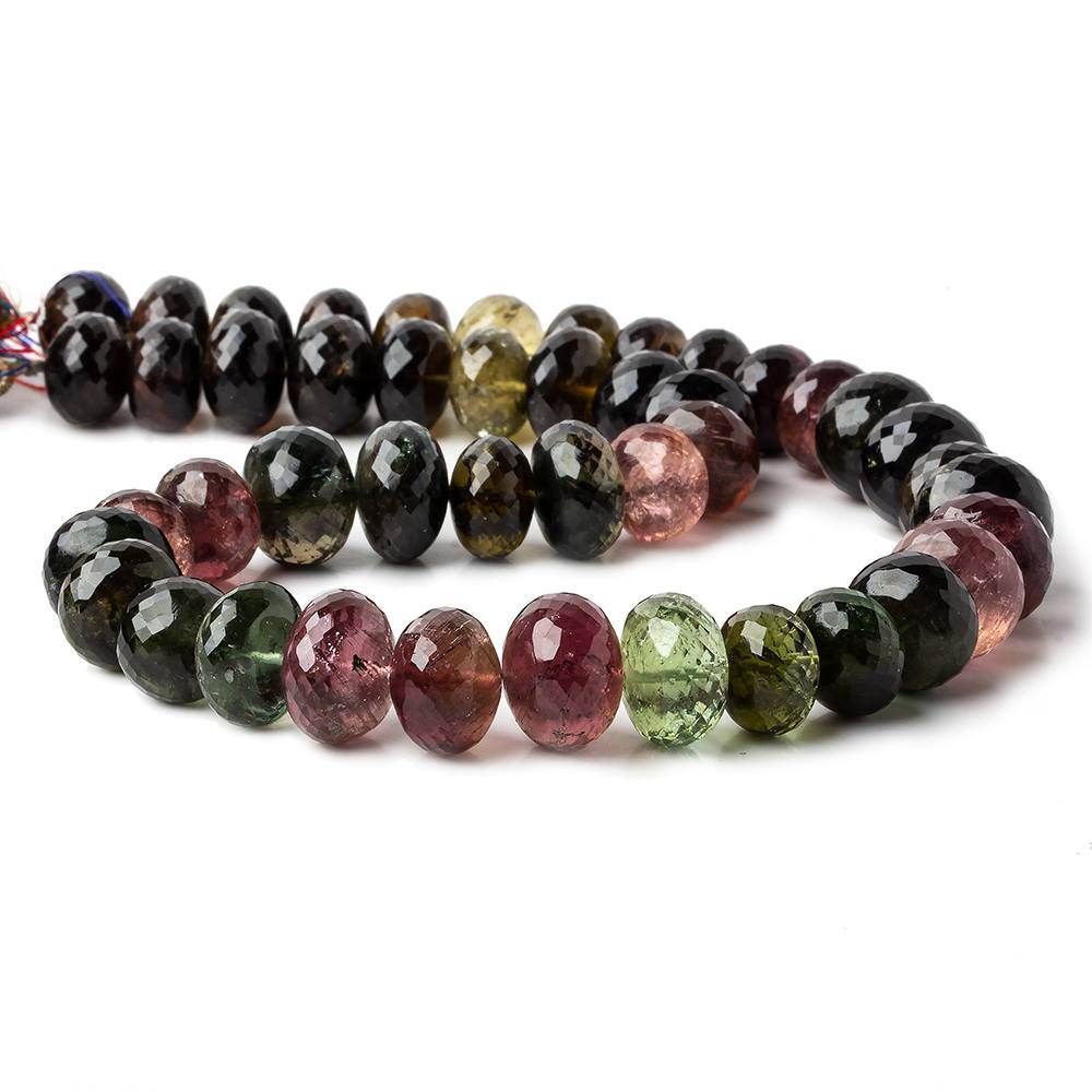11-13.5mm Multi Color Tourmaline Faceted Rondelle Beads AAA Grade 45 pcs (ONLINE ORDER ONLY)