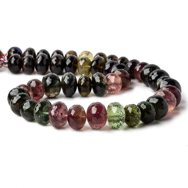 11-13.5mm Multi Color Tourmaline Faceted Rondelle Beads AAA Grade 45 pcs (ONLINE ORDER ONLY)