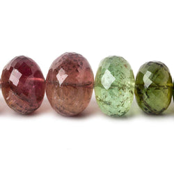 11-13.5mm Multi Color Tourmaline Faceted Rondelle Beads AAA Grade 45 pcs (ONLINE ORDER ONLY)