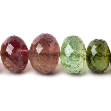 11-13.5mm Multi Color Tourmaline Faceted Rondelle Beads AAA Grade 45 pcs (ONLINE ORDER ONLY)