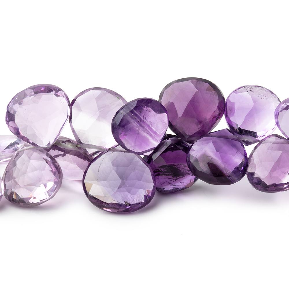 12mm Shaded Amethyst Faceted Heart Beads 8 inch 40 pieces (ONLINE ORDER ONLY)