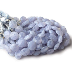 11-13mm Blue Lace Agate faceted coins 7.5 inch 15 beads A (ONLINE ORDER ONLY)