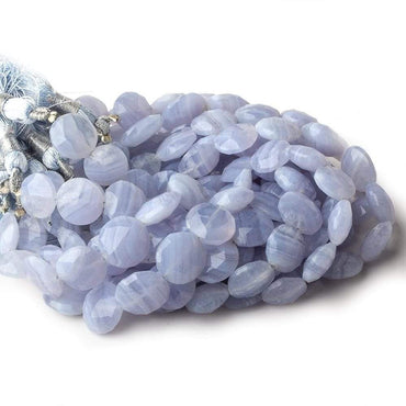 11-13mm Blue Lace Agate faceted coins 7.5 inch 15 beads A (ONLINE ORDER ONLY)