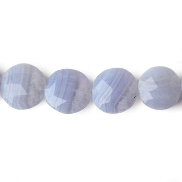 11-13mm Blue Lace Agate faceted coins 7.5 inch 15 beads A (ONLINE ORDER ONLY)