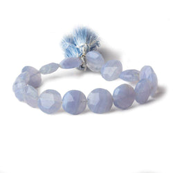 11-13mm Blue Lace Agate faceted coins 7.5 inch 15 beads A (ONLINE ORDER ONLY)