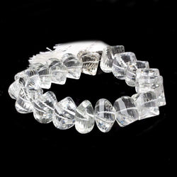 11-13mm Crystal Quartz Twist Beads 8.5 inch 19 pieces (ONLINE ORDER ONLY)