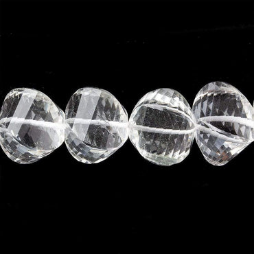 11-13mm Crystal Quartz Twist Beads 8.5 inch 19 pieces (ONLINE ORDER ONLY)