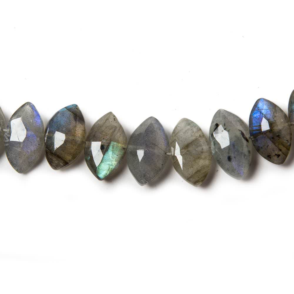 11-13mm Labradorite Side Drilled Faceted Marquise Beads 8 inch 28 pieces (ONLINE ORDER ONLY)