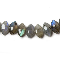 11-13mm Labradorite Side Drilled Faceted Marquise Beads 8 inch 28 pieces (ONLINE ORDER ONLY)