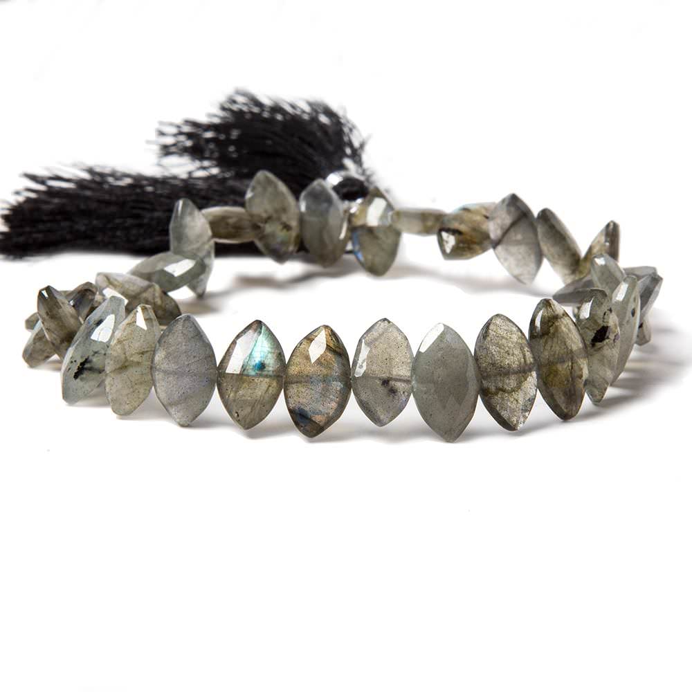 11-13mm Labradorite Side Drilled Faceted Marquise Beads 8 inch 28 pieces (ONLINE ORDER ONLY)
