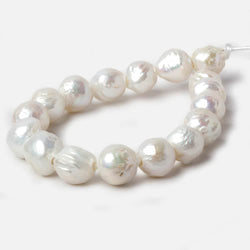11-13mm Off White Baroque Large Hole pearls 8 inch 14 pieces (ONLINE ORDER ONLY)