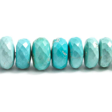 11-13mm Shaded Turquoise faceted rondelle beads 7 inch 31 pieces (ONLINE ORDER ONLY)