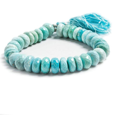 11-13mm Shaded Turquoise faceted rondelle beads 7 inch 31 pieces (ONLINE ORDER ONLY)