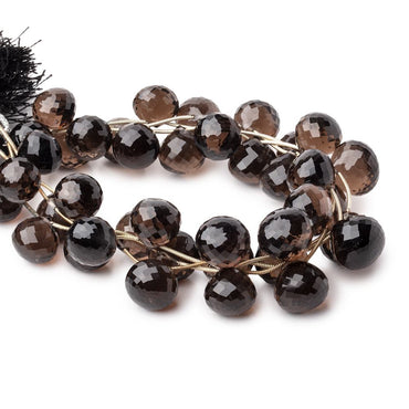 11-13mm Smoky Quartz Faceted Candy Kiss Beads 8 inch 13 pieces (ONLINE ORDER ONLY)