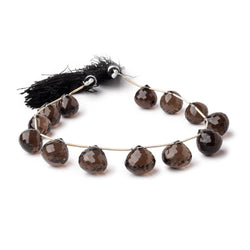 11-13mm Smoky Quartz Faceted Candy Kiss Beads 8 inch 13 pieces (ONLINE ORDER ONLY)