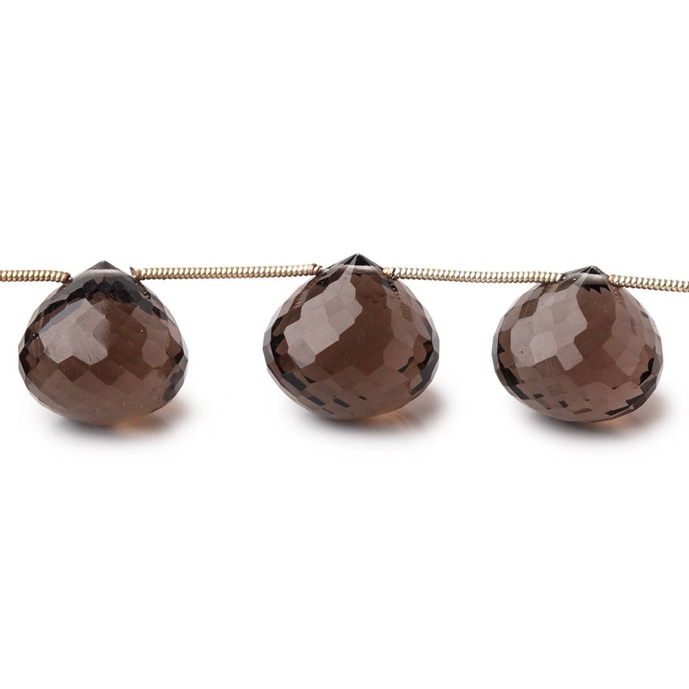 11-13mm Smoky Quartz Faceted Candy Kiss Beads 8 inch 13 pieces (ONLINE ORDER ONLY)