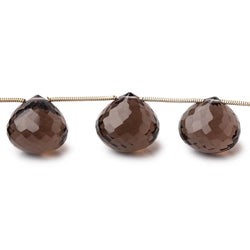 11-13mm Smoky Quartz Faceted Candy Kiss Beads 8 inch 13 pieces (ONLINE ORDER ONLY)