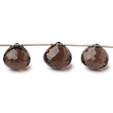 11-13mm Smoky Quartz Faceted Candy Kiss Beads 8 inch 13 pieces (ONLINE ORDER ONLY)