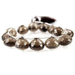 11-13mm Smoky Quartz Faceted Candy Kiss Beads 8 inch 15 beads (ONLINE ORDER ONLY)