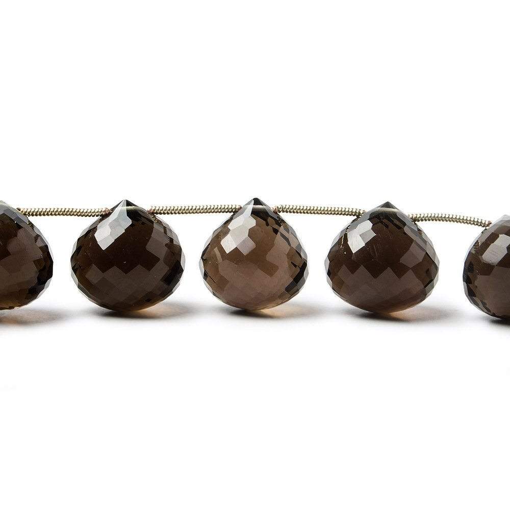 11-13mm Smoky Quartz Faceted Candy Kiss Beads 8 inch 15 beads (ONLINE ORDER ONLY)