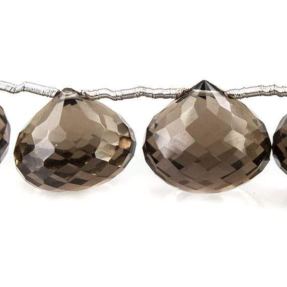 11-13mm Smoky Quartz Faceted Candy Kiss Beads 8 inch 15 beads (ONLINE ORDER ONLY)